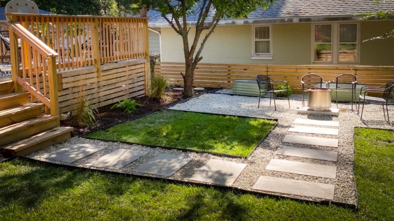 Professional Hardscaping and Paver Contractors 11 simple landscape - added fire feature with surround seating