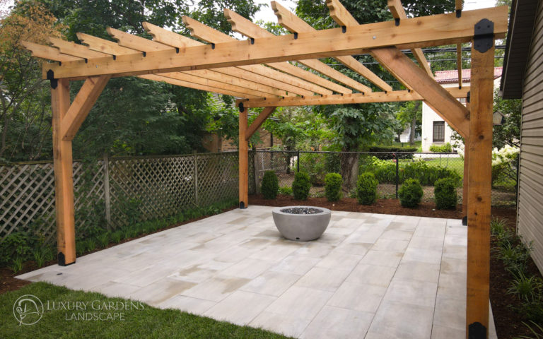 Simple shade structure pergola cedar