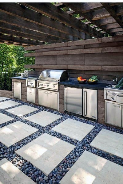 Outdoor Kitchens 10 Warm outdoor kitchen style with modern touches